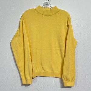 Pendleton Light Yellow Cotton Mock‎ Neck Long Sleeve Sweater Womens Size XL